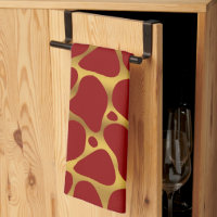Red and gold abstract giraffe pattern