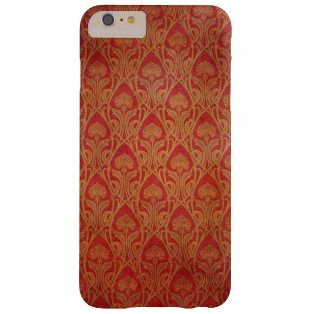Red and Gold Art Nouveau Damask Case-Mate iPhone Case (Back)