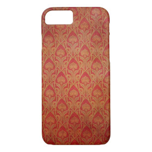 Red and Gold Art Nouveau Damask iPhone 8/7 Case