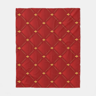 Red and Gold Art Nouveau Fleece Blanket
