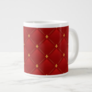 Red and gold art nouveau pattern large coffee mug