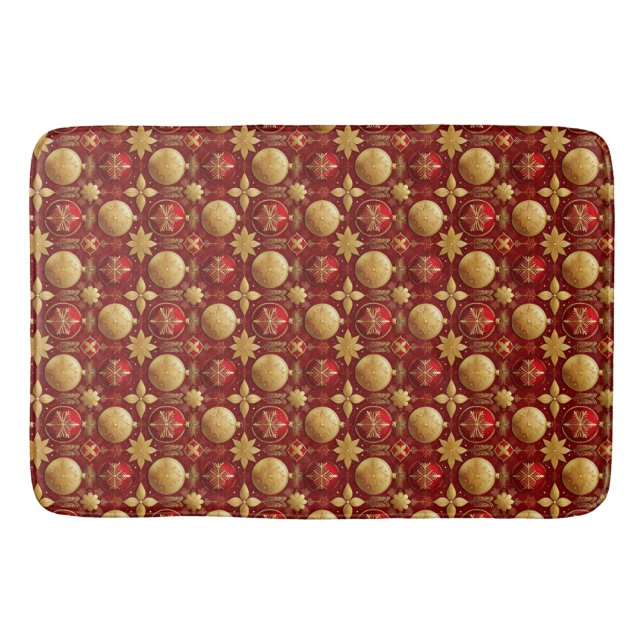 Red and Gold Bath Mat (Front)