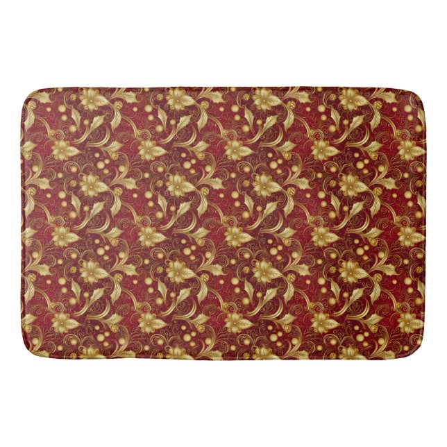 Red and Gold Bath Mat (Front)