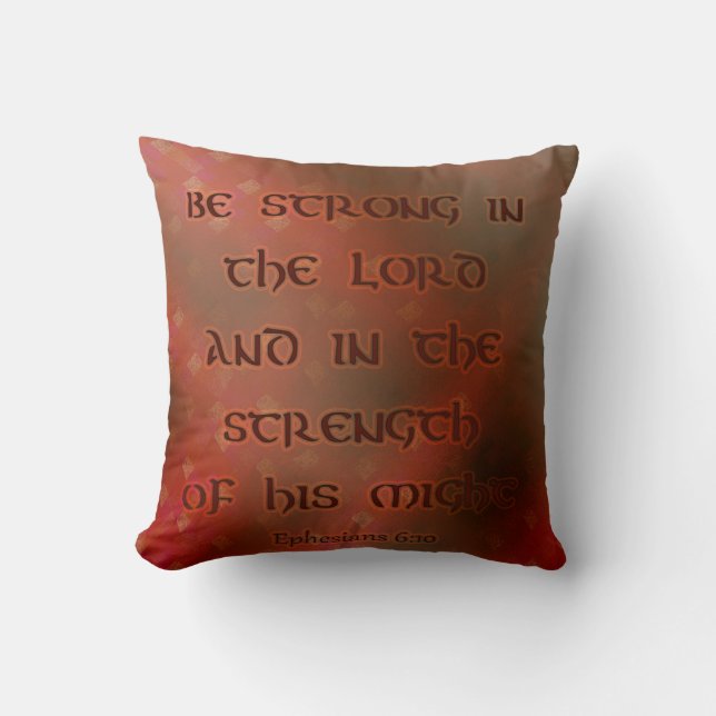 Red and Gold Bible Verse Cushion (Front)