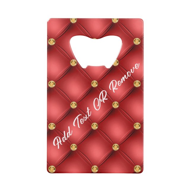 red and Gold Bottle Opener with Custom Text (Front)