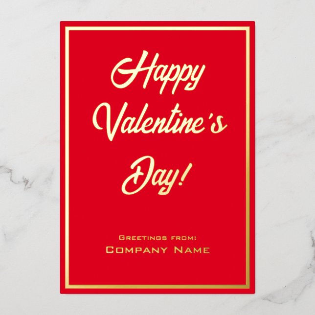 Red and Gold Business Valentine Foil Card (Front)