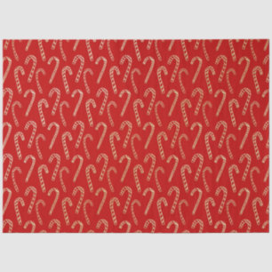 Red and Gold Candy Canes Red Christmas Tissue Paper