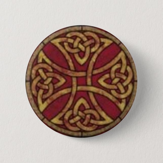 Red and Gold Celtic Knot 6 Cm Round Badge (Front)