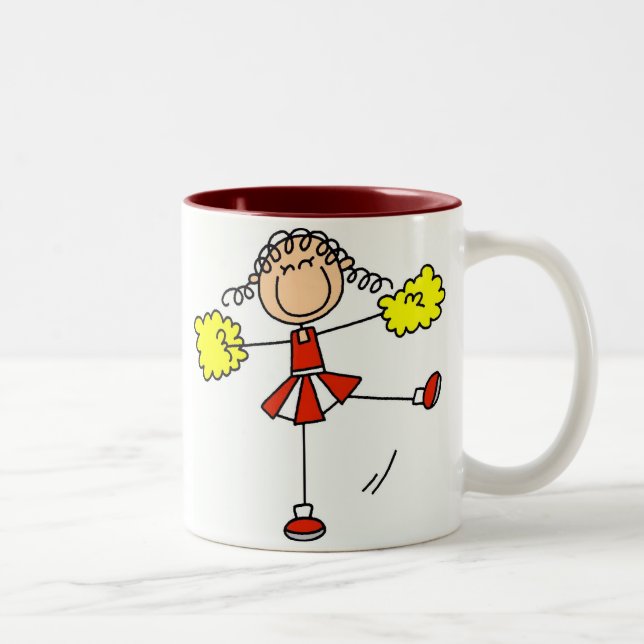 Red and Gold Cheerleader Two-Tone Coffee Mug (Right)