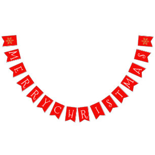 Red and Gold Christmas  Bunting