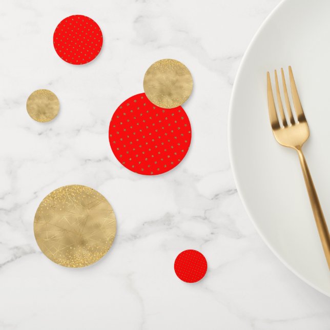 Red and Gold Christmas Confetti (Group)