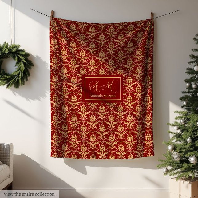 Red and Gold Christmas Custom Throw Blanket Gift (Red and Gold Christmas Custom Throw Blanket Gift)