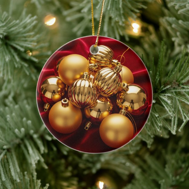 Red and Gold Christmas Ornament (Tree)