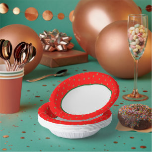 Red and Gold Christmas Paper Plate