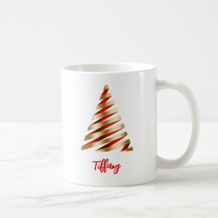 Red and Gold Christmas Tree Coffee Mug