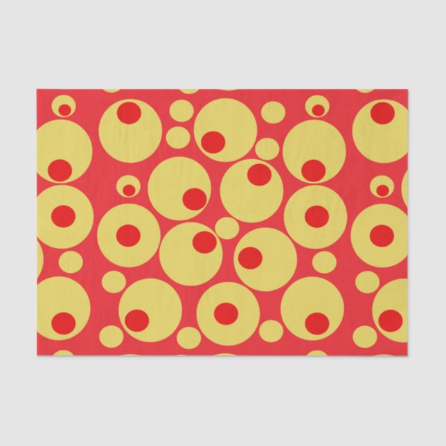Red and Gold Circles tissue paper (Front)