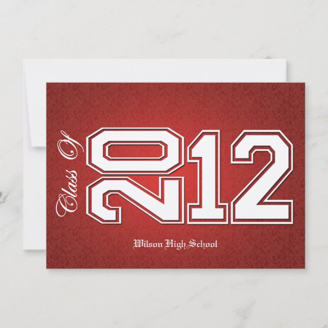 Red and Gold Class of 2012 Graduation Invites (Front)