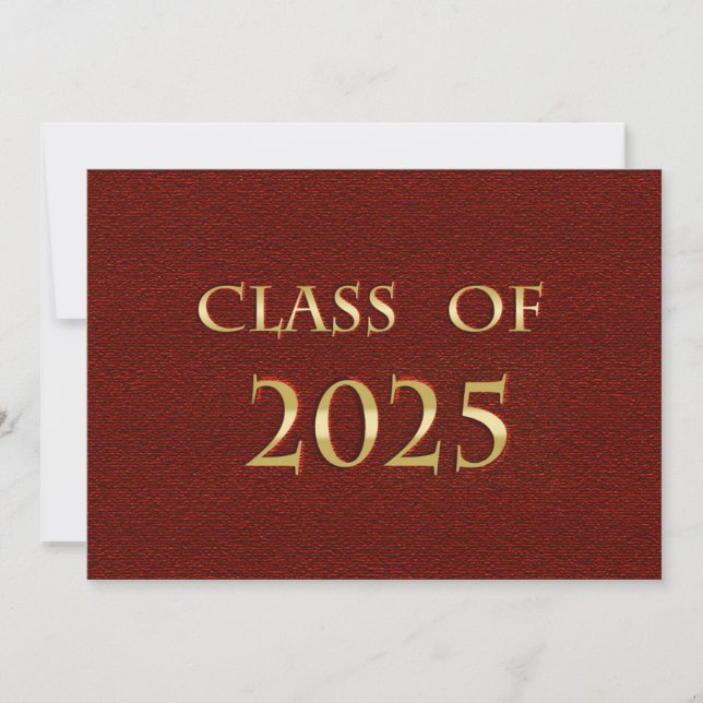 Red and Gold Class of 2025 Card (Front)