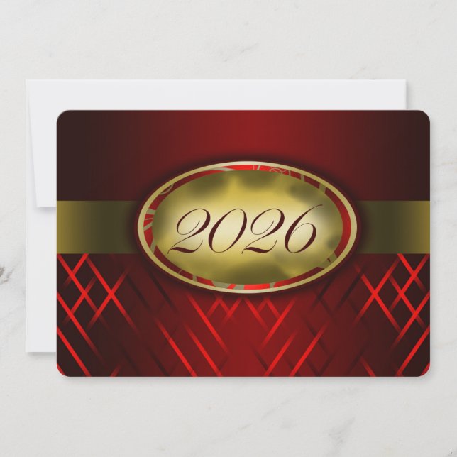 Red and Gold Class of 2026 Invitation (Front)