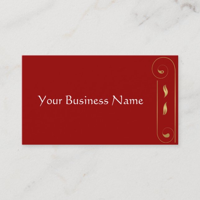 Red and Gold Classic Business Card (Front)