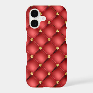 Red and Gold Diamond Tufted Leather Luxury Jewel