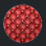 Red and Gold Diamond Tufted Leather Texture Luxury Dartboard<br><div class="desc">Red and Gold Diamond Tufted Leather Texture Luxury Golden Jewel Personalised Gift - You can also add your Text / Name / more - Make Your Special Gift - Resize and move or remove and add text / elements with Customisation tool ! Design by MIGNED. Please see my other projects...</div>