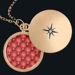 Red and Gold Diamond Tufted Leather Texture Luxury Gold Plated Necklace<br><div class="desc">Red and Gold Diamond Tufted Leather Texture Luxury Golden Jewel Personalised Gift - You can also add your Text / Name / more - Make Your Special Gift - Resize and move or remove and add text / elements with Customisation tool ! Design by MIGNED. Please see my other projects...</div>
