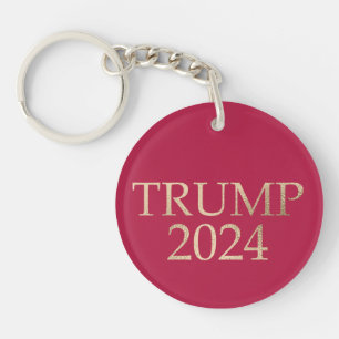 Red and Gold Donald Trump 2024 Key Ring