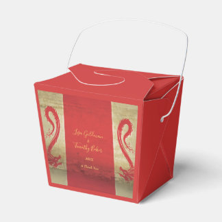 Red and Gold Dragons Asian Themed Wedding Favour Box