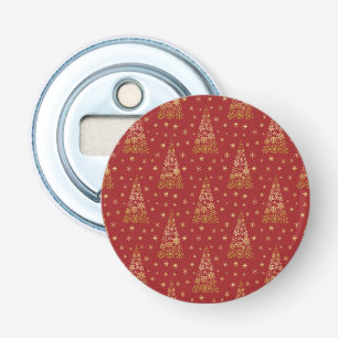 Red and Gold Elegant Christmas Tree Bottle Opener