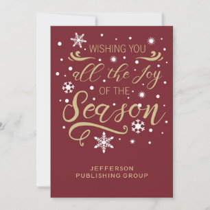red and Gold Elegant Modern Business holiday Card