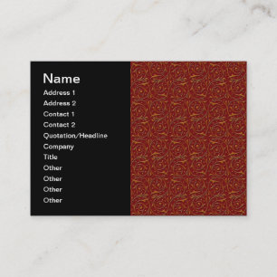 Red and Gold Fancy Floral Vines Business Card