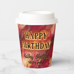 Red and Gold Flaming Hot Paper Cups