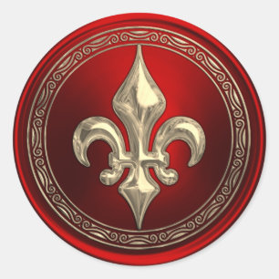 Red and Gold  Fleur de Lis Envelope Seal