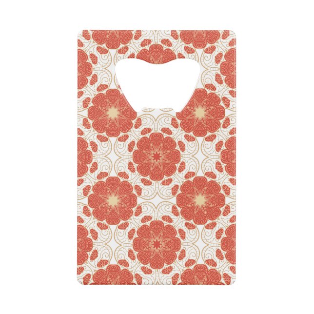 Red And Gold Floral Lace Pattern (Front)