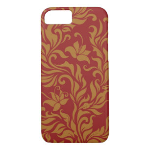 Red and Gold Floral Pattern iPhone 8/7 Case