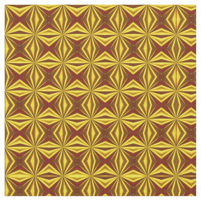 Red and Gold Foil Effect Checked Pattern Fabric (Close Up)