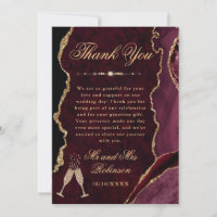 Red and Gold Glitter Agate & Marble Wedding