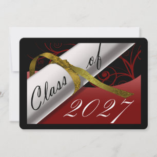 Red and Gold Graduation Announcement