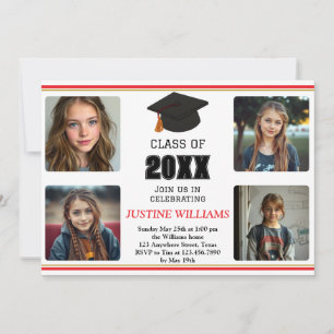 Red and Gold Graduation Invitation