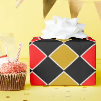 Red and Gold Harlequin Wrapping Paper