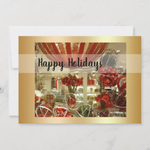 Red And Gold Holiday Decor Flat Holiday Card