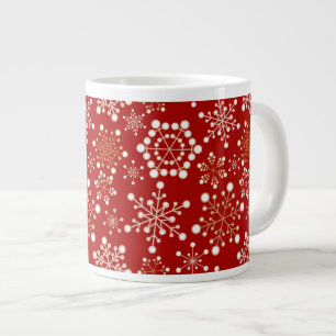 Red and Gold Holiday Pattern Large Coffee Mug