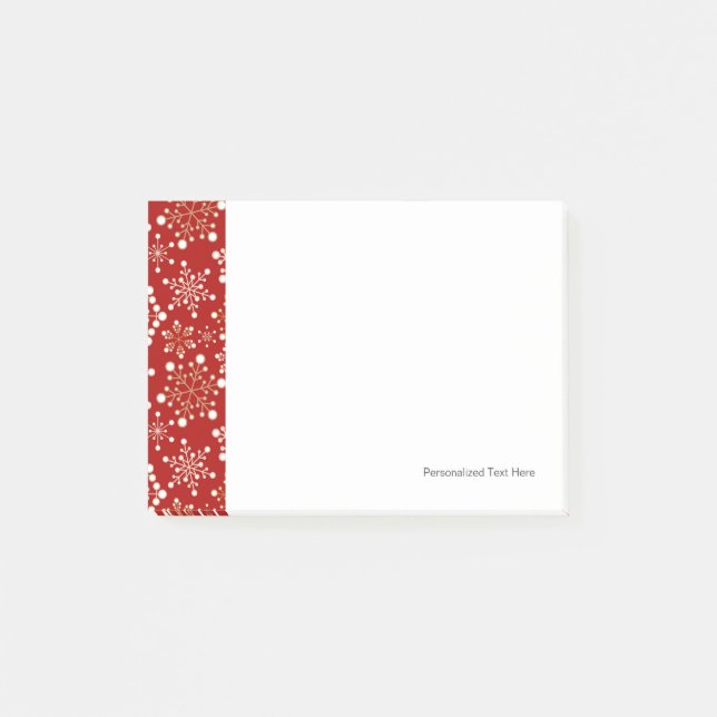 Red and Gold Holiday Pattern Post-it Notes (Front)