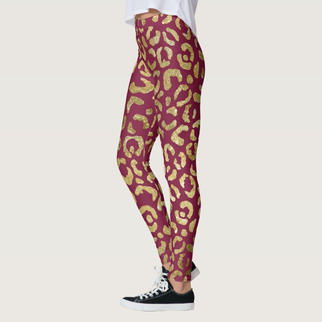 Red and Gold Leopard Leggings Dance (Left)