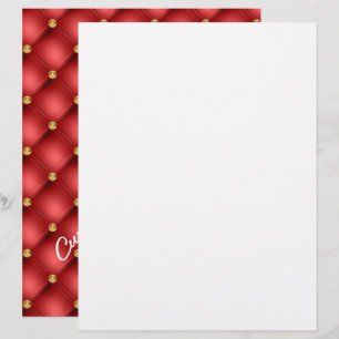 Red and Gold Letterhead Personalised Text