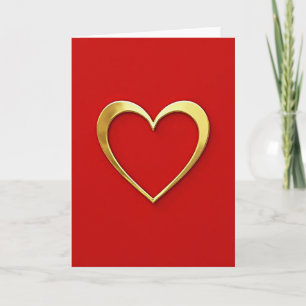 Red And Gold Love Heart Card