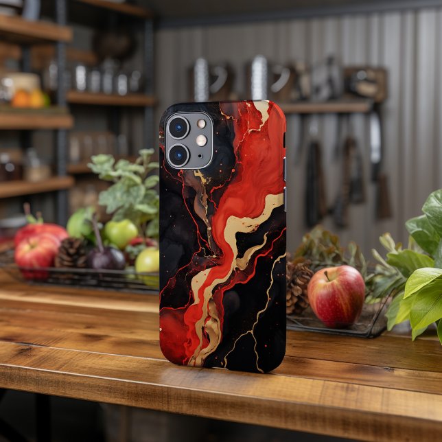 Red And Gold Marble Abstract Design Case-Mate iPhone Case (Creator Uploaded)