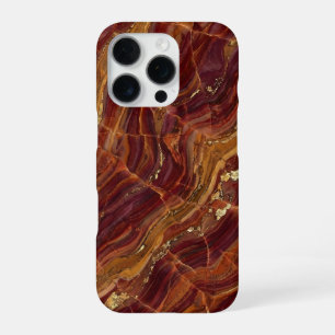 red and gold marble iPhone 16 pro case
