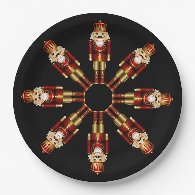 Red and Gold Nutcracker Dinner Plate (Front)